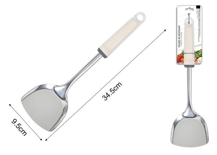 Espátula de cocina, 34 × 9,5 cm, color blanco
