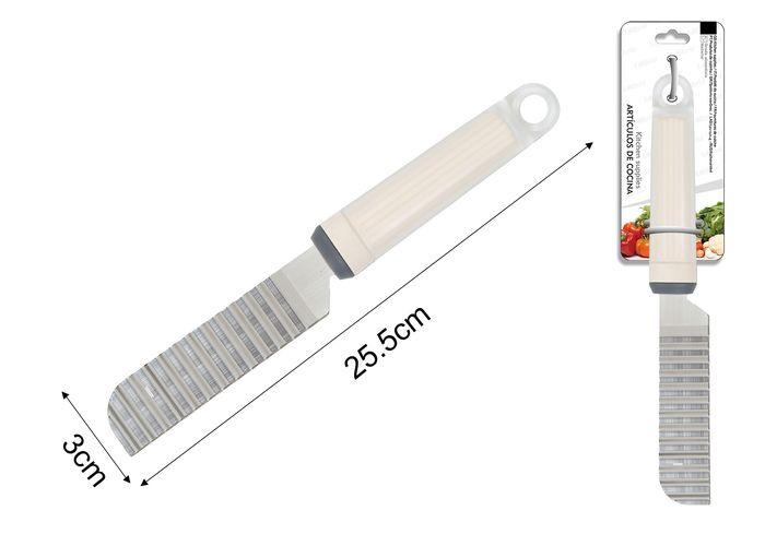 Cuchillo ondulado, 25,5 × 3 cm, color blanco