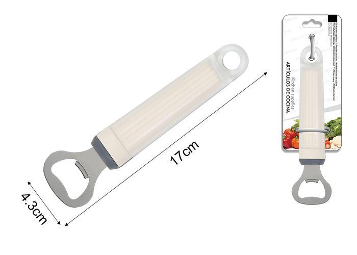 Abridor para botellas de refresco, 17,5 × 4,3 cm, color blanco