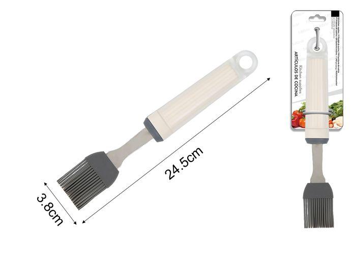 Brocha de silicona, 24,3 × 3,8 cm, color blanco