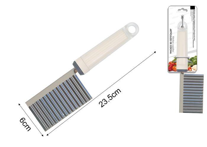 Cuchillo ondulado, 23,5 × 6 cm, color blanco