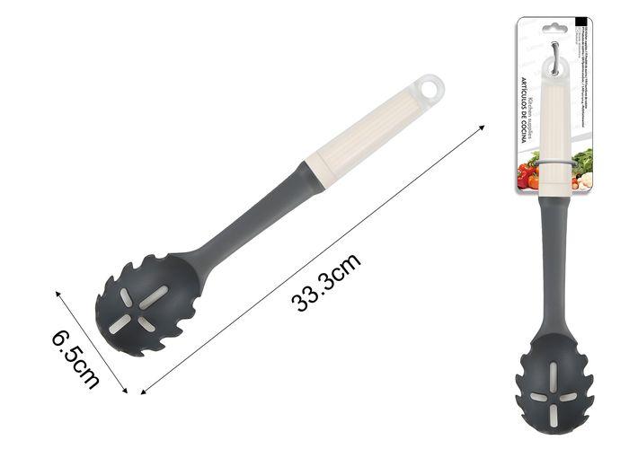 Servidor para pasta, 33,3 × 6,5 cm, colores blanco y rosado