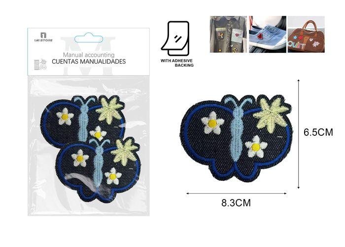 parche, 6,5 × 8,3 cm, 2 piezas, colores amarillo y azul, modelo 350315