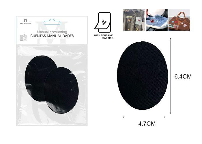 parche, 6,4 × 4,7 cm, 2 piezas, color negro