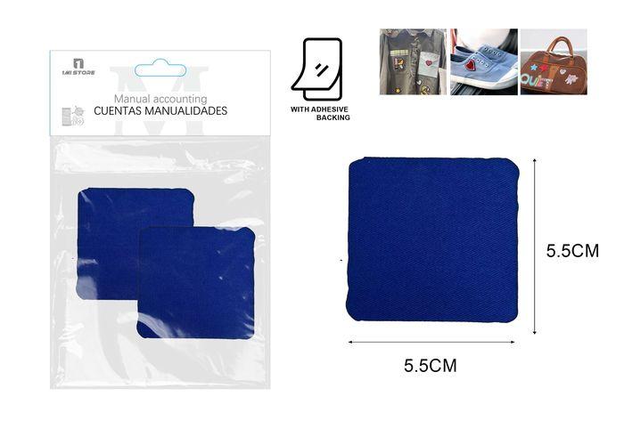parche, 5,5 × 5,5 cm, 2 piezas, color azul, modelo 350332