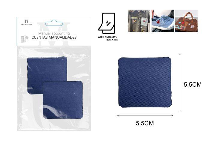 parche, 5,5 × 5,5 cm, 2 piezas, color azul, modelo 350333