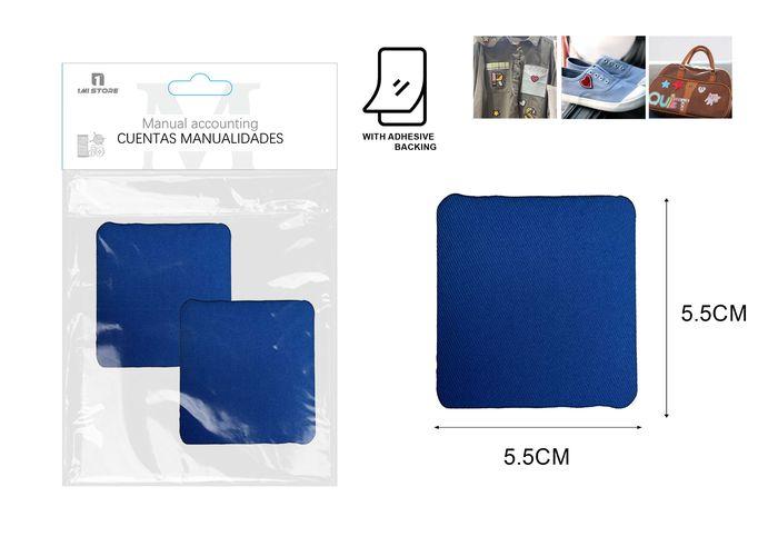 parche, 5,5 × 5,5 cm, 2 piezas, color azul, modelo 350335