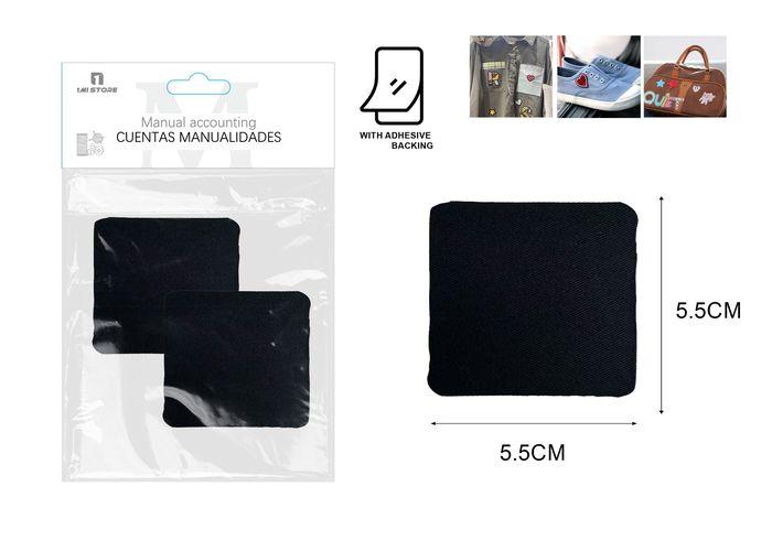 parche, 5,5 × 5,5 cm, 2 piezas, color negro