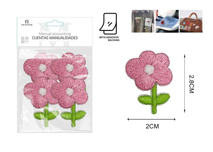 parche, 2 × 2,8 cm, 4 piezas, color rosado