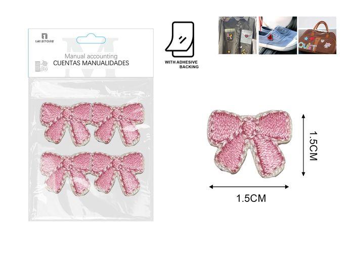 parche, 1,5 × 1,5 cm, 4 piezas, color rosado