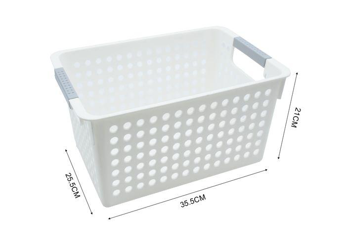 Cesta de almacenamiento de plástico, 35,5 × 25,5 × 21 cm