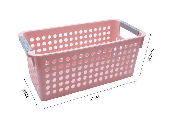 Cesta de almacenamiento de plástico, 34 × 16,5 × 16 cm