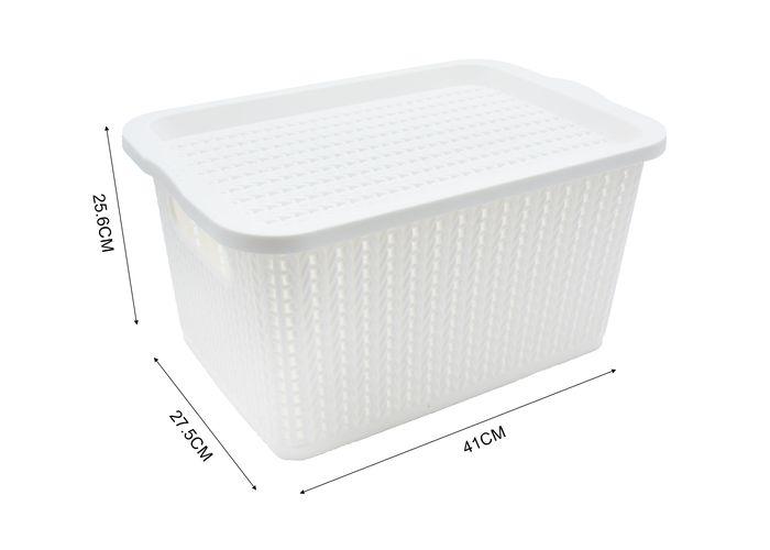 Cesta de almacenamiento de plástico, 41 × 27,5 × 25,6 cm