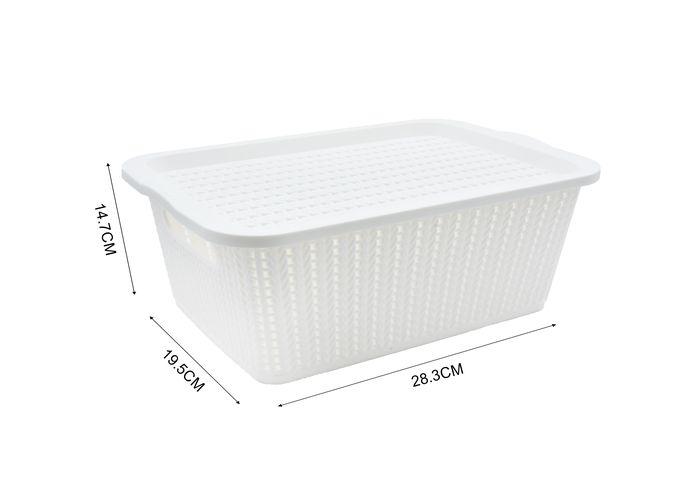 Cesta de almacenamiento de plástico, 28,3 × 19,5 × 14,5 cm