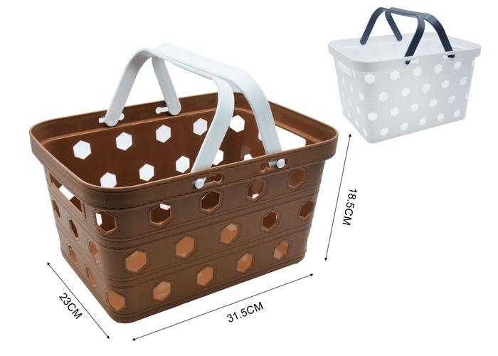 Cesta de almacenamiento de plástico, 31,5 × 23 × 18,5 cm