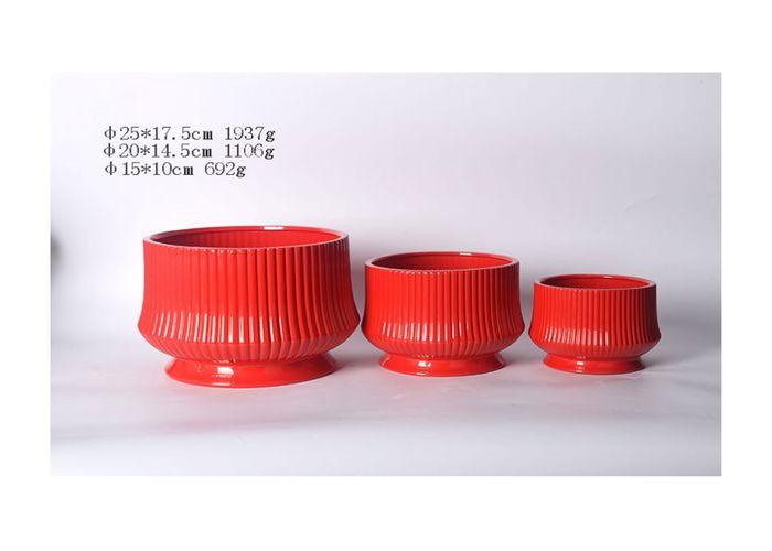 Macetas de cerámica, modelo JW00785B, color rojo