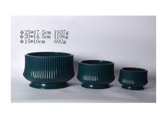 Macetas de cerámica, modelo JW00785B, color verde