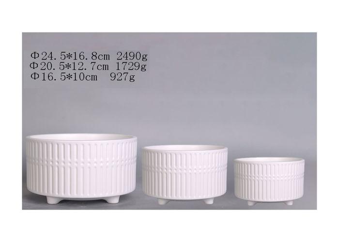 Macetas de cerámica, modelo JW10126B, color blanco