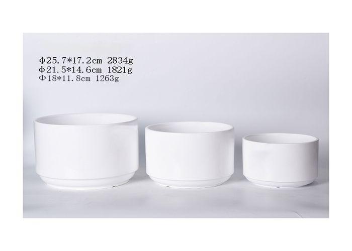 Macetas de cerámica, modelo JW10129B, color blanco