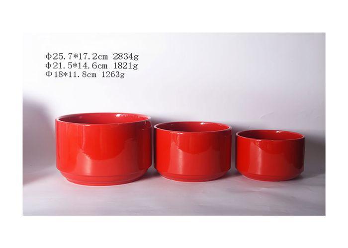 Macetas de cerámica, modelo JW10129B, color rojo