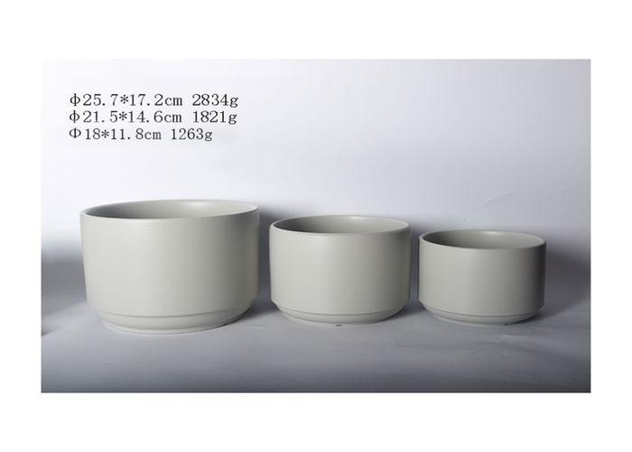 Macetas de cerámica, modelo JW10129B, color gris