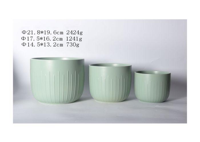Macetas de cerámica, modelo JW10193A, color verde