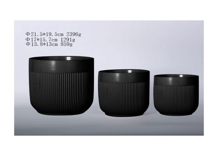 Macetas de cerámica, modelo JW10194A, color negro