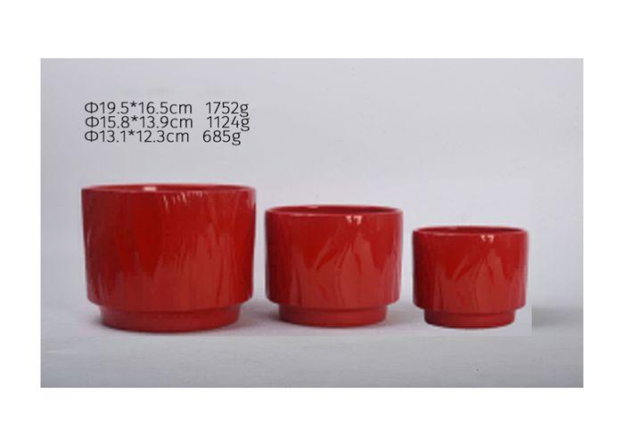 Macetas de cerámica, modelo JW10283A, color rojo