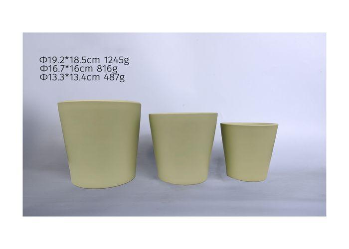 Macetas de cerámica, modelo JW70025, color verde