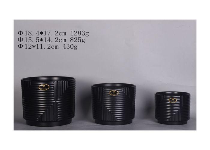 Macetas de cerámica, modelo JW7310000, color negro