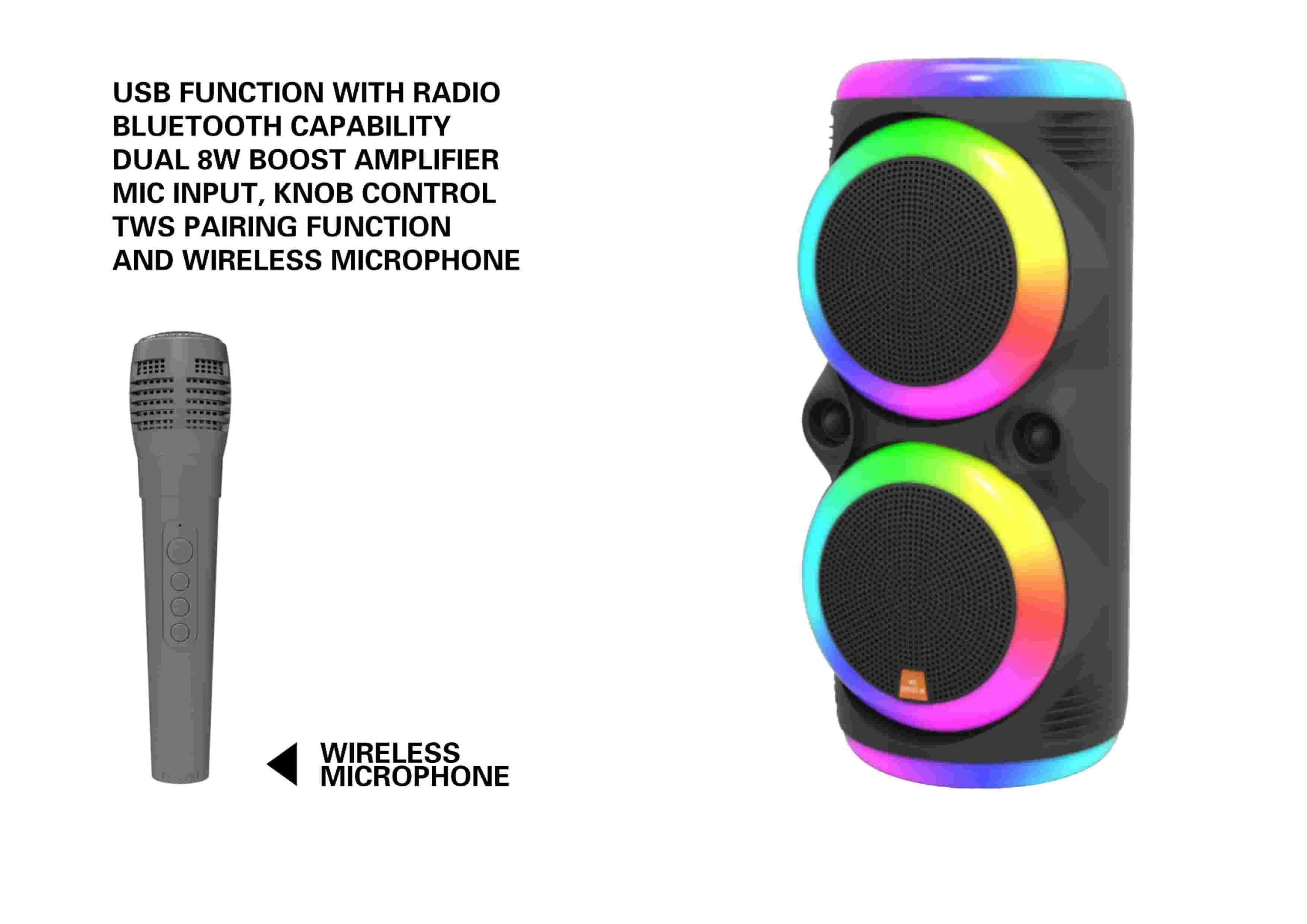 altavoz portátil, color azul, modelo MS-2051BT-W