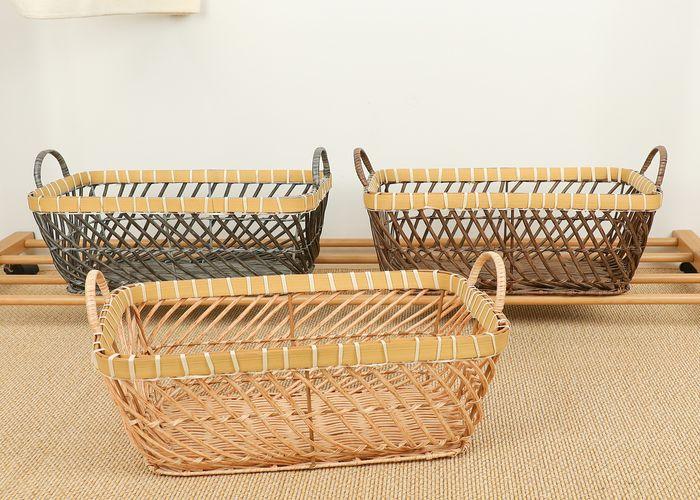 Cesta de almacenamiento tejida, 35,5 × 25 × 18 cm
