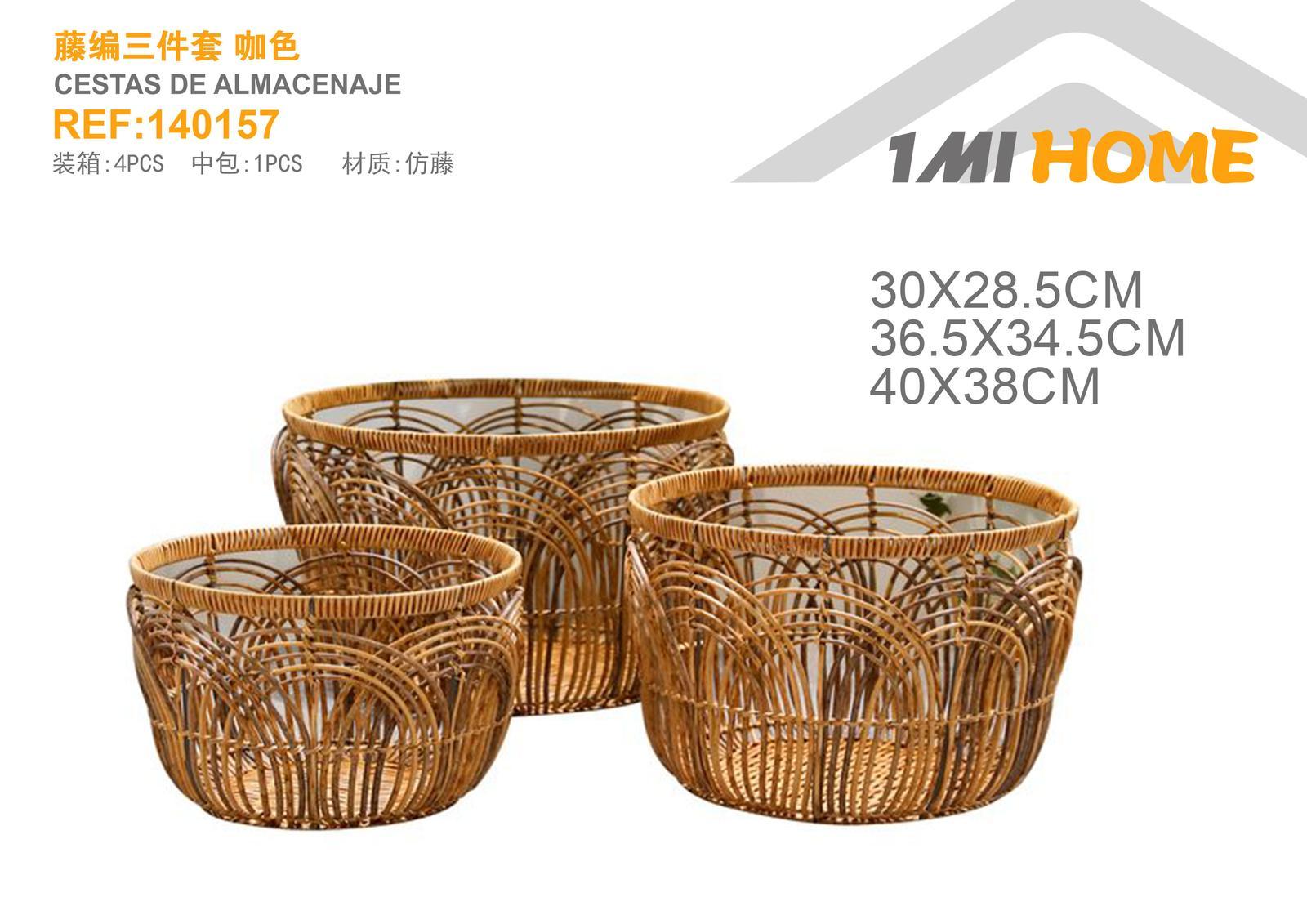 Cesta de almacenamiento tejida, modelo 140157