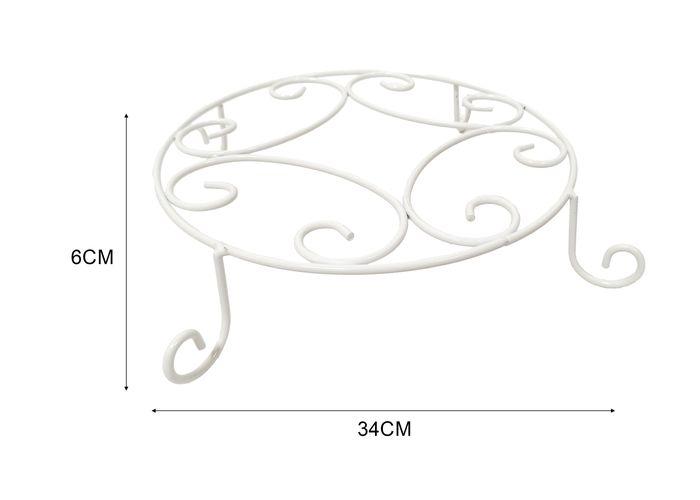 Soporte para plantas de hierro forjado, modelo DM0631, color blanco