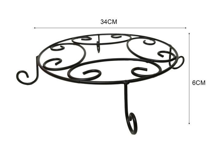 Soporte para plantas de hierro forjado, modelo DM0632, color negro