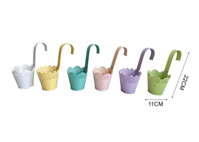 Macetero de hierro forjado, modelo DM0642, color multicolor