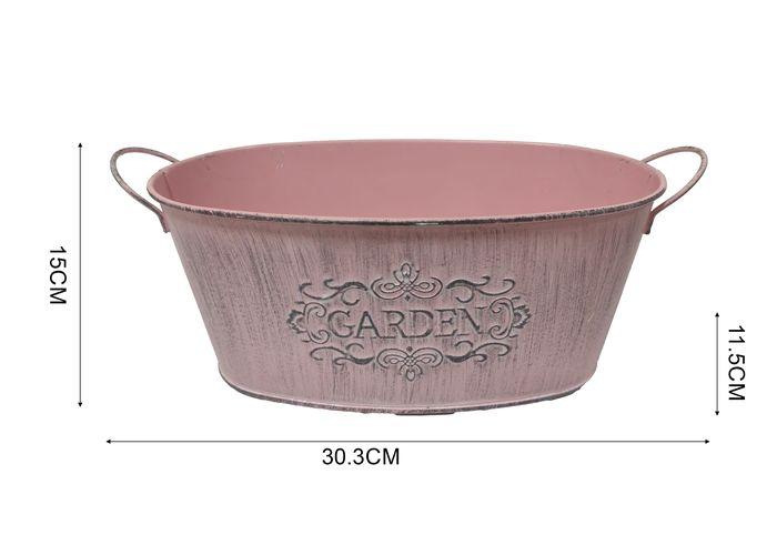 Macetero de hierro forjado, modelo DM0653, color rosado