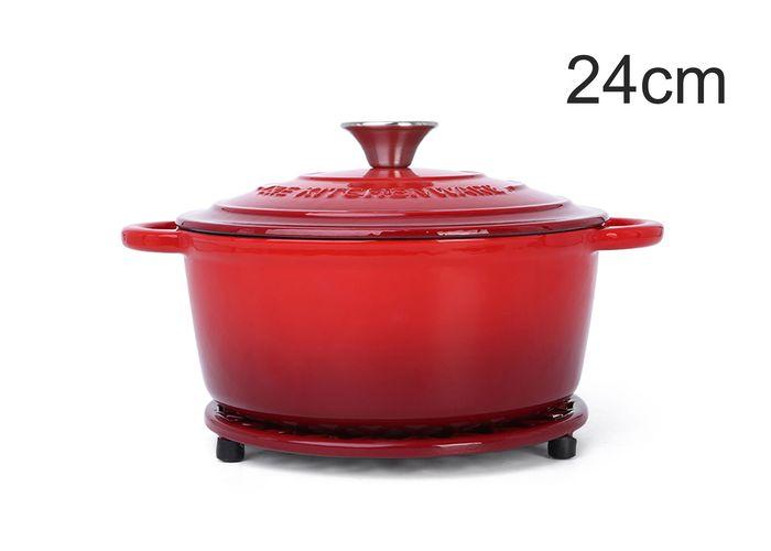 Olla alta, color rojo