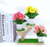 Bonsái decorativo, 15 cm, 5,5 cm, 6 cm, color blanco