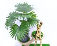 Bonsái decorativo, 26 cm, 8 cm, color verde, modelo 148058