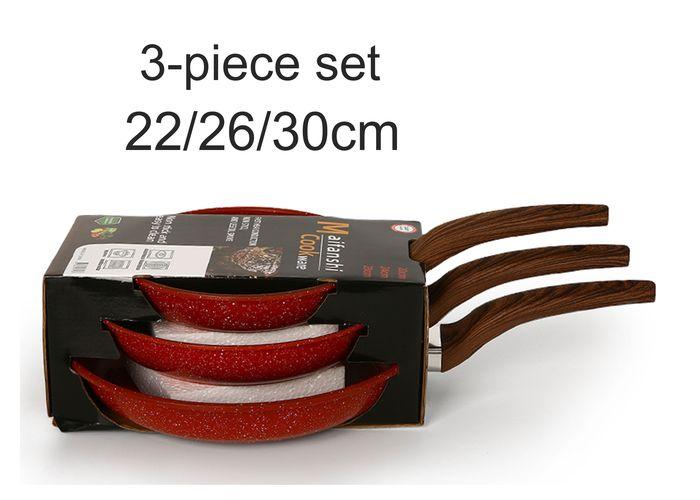 Juego de cocina, 30 cm, 3 piezas, color rojo