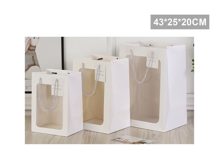 Bolsas de regalo, 43 × 25 × 20 cm, color blanco