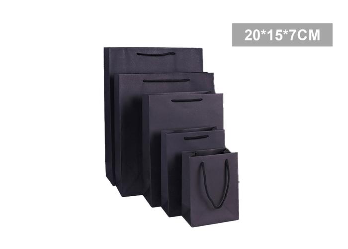 Bolsas de regalo, 20 × 15 × 7 cm, color negro