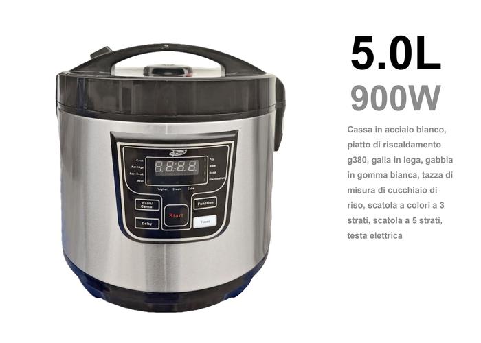 olla arrocera, 900 W, 5 L, color blanco