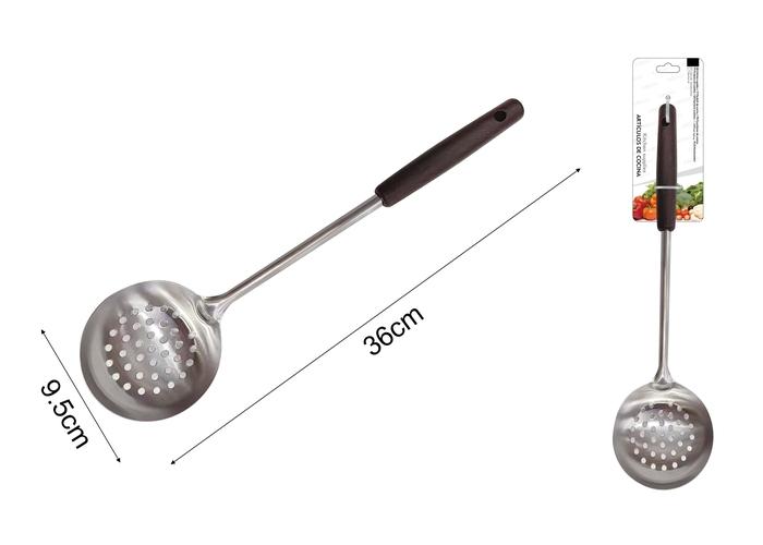 Utensilios de acero inoxidable con mango de madera, ref. 241966