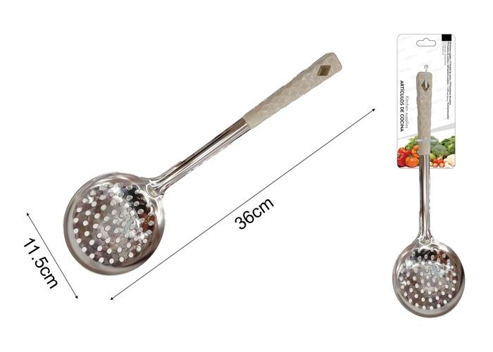 Utensilios de acero inoxidable con mango plástico, ref. 241938
