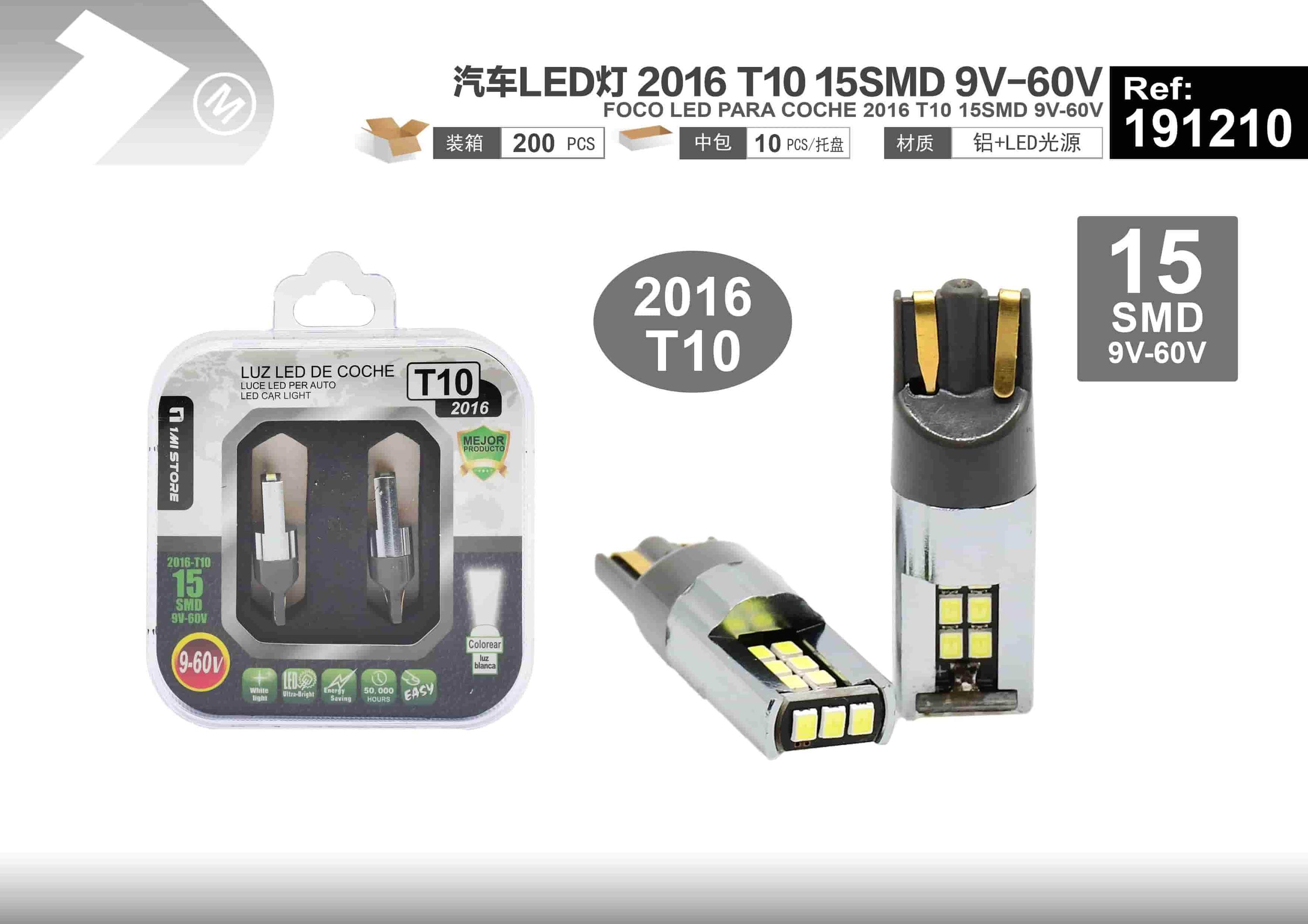 luces LED, modelo T10, 9 V, 60 V, modelo 191210