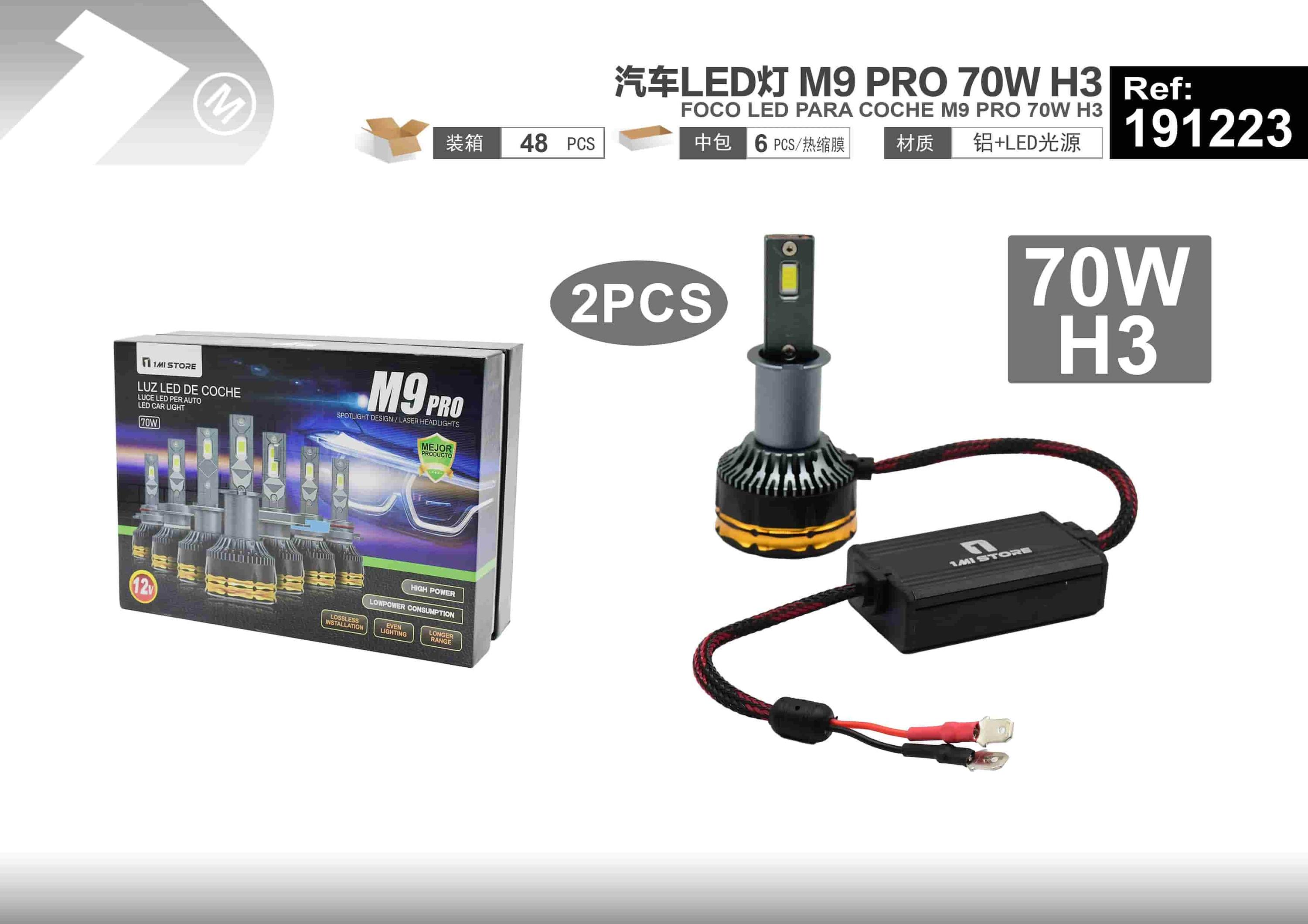 luces LED, modelo M9, modelo H3, 70 W