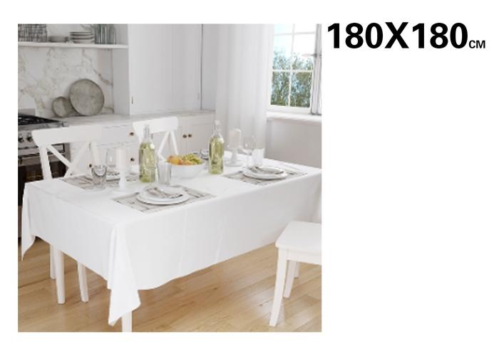 Mantel, 180 × 180, color blanco, modelo 191039