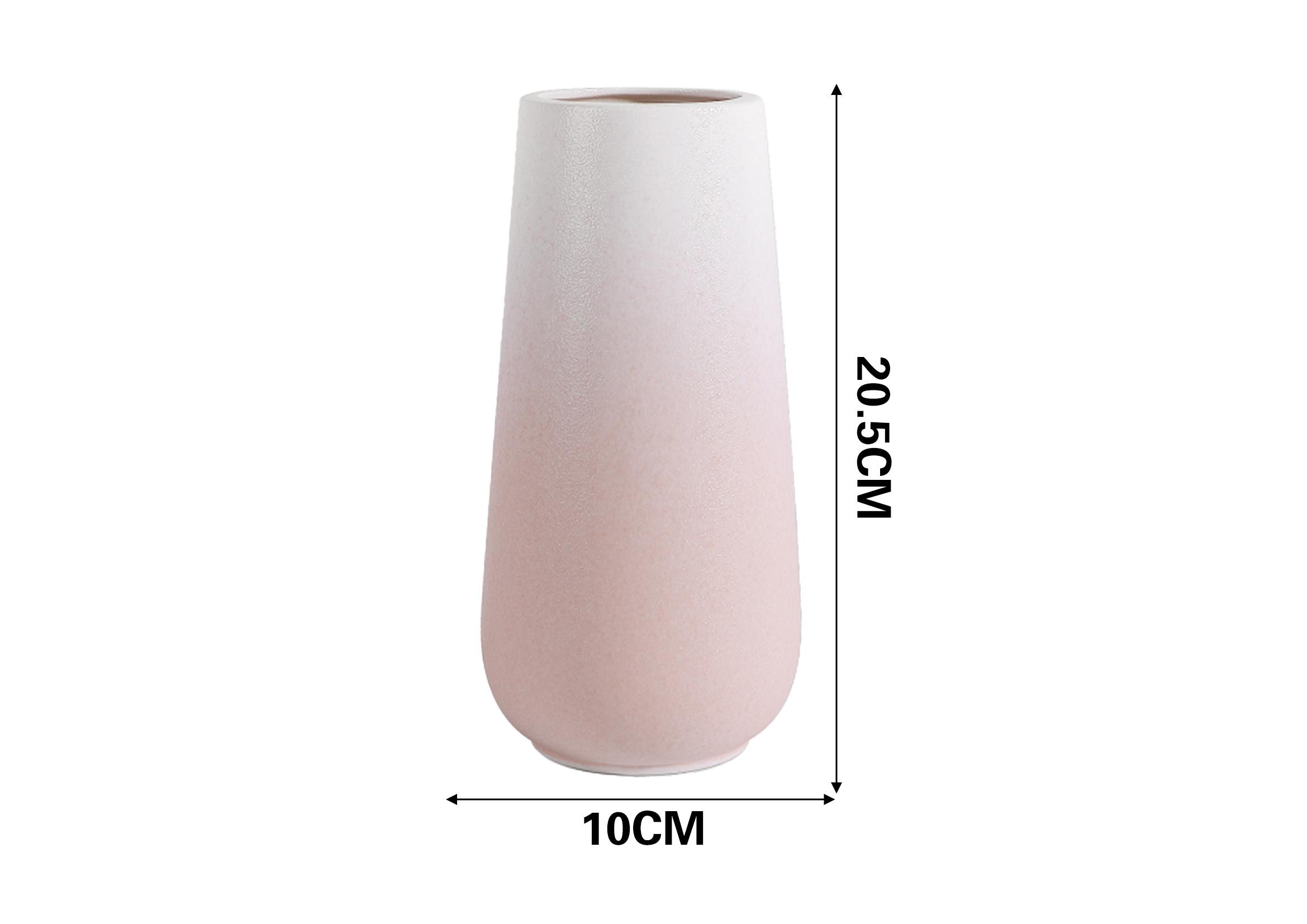 Jarrón de cerámica, color rosado